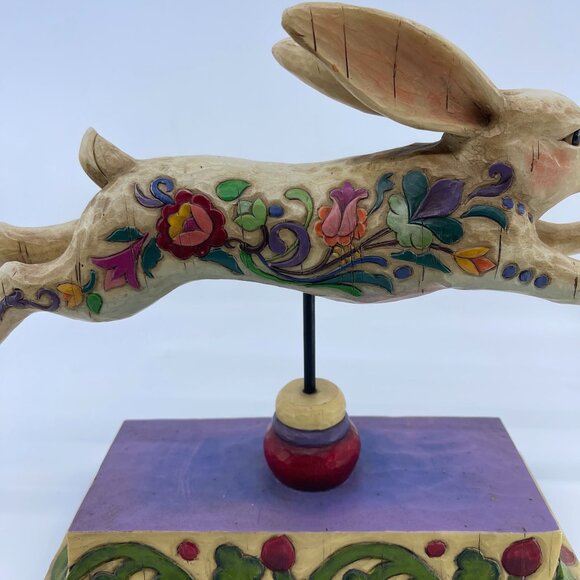 jim shore heartwood creek 2004 "running rabbit" figurine folk art style - Picture 7 of 8